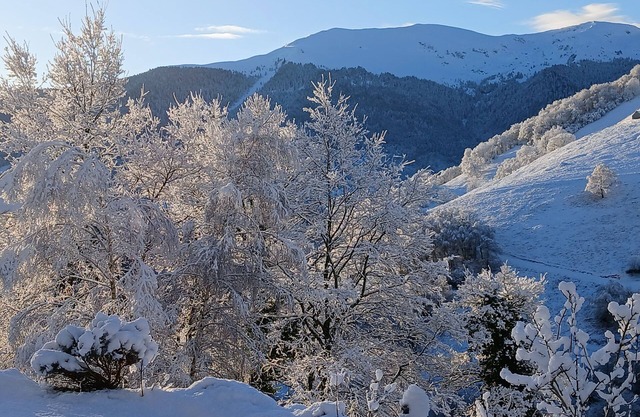 Gite in a small mountain village facing south.
