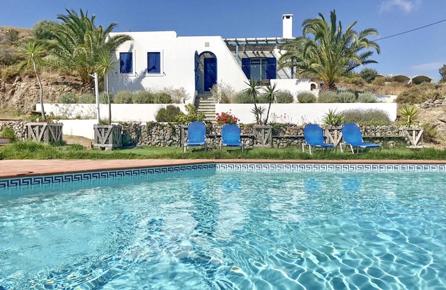 Greek villa with sea & pool view