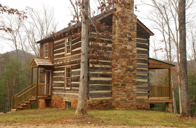 Historic cabin with beautiful view of the Blue Ridge Mountains.
