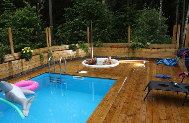 House with green surroundings and swimmingpool near Stockholm city