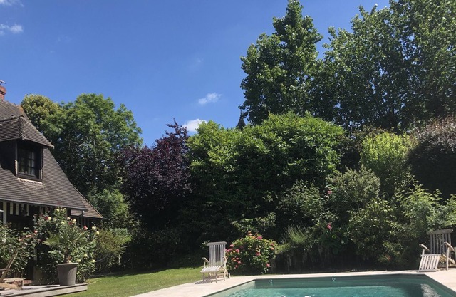 House with pool countryside view