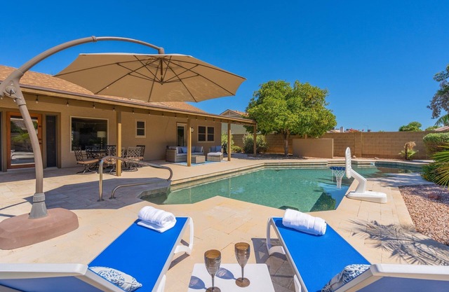 HUGE, heated pool. Family friendly, toys for all! Big & beautiful backyard!