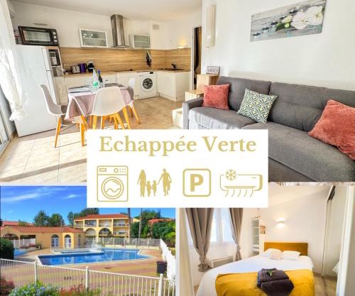 L'échappée verte - T2 - Confort -Piscine - Tennis- Parking - Climatisation - SudSéjourConciergerie