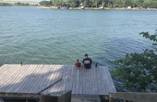 Lake front house on deep waters of Lake Wabaunsee, Alma Kansas.