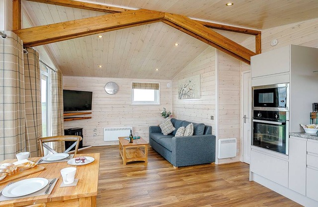 Luxurious and contemporary lodge with stunning countryside views.