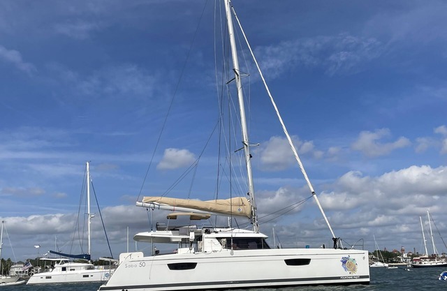 Luxurious Foutaine Pajot Saba 50 Catamaran. Six cabin, six bathroom layout.