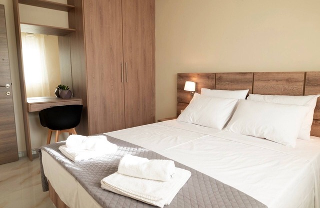 Luxurious two bedroom family apartment with kitchen and balcony