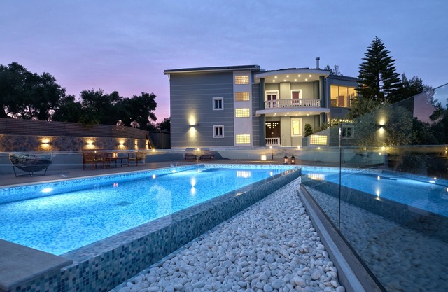 Luxury sea view Mont Bleu Villa with private pool, in Zakynthos.