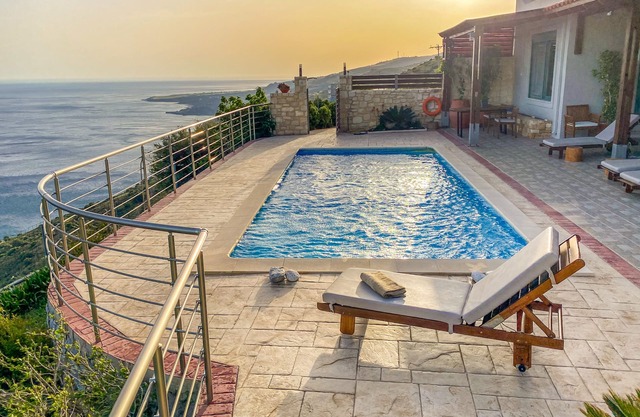 Maistros villa on a hillside of South Crete with a view of Libyan sea.