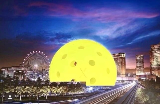 Middle of VEGAS CES EDC SPHERE, on GRAND PRIX track 2b2b Suites walk to Strip