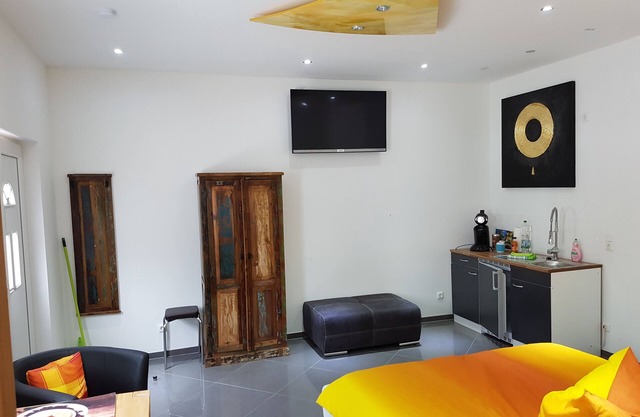 Modern furnished apartment with comfortable seating