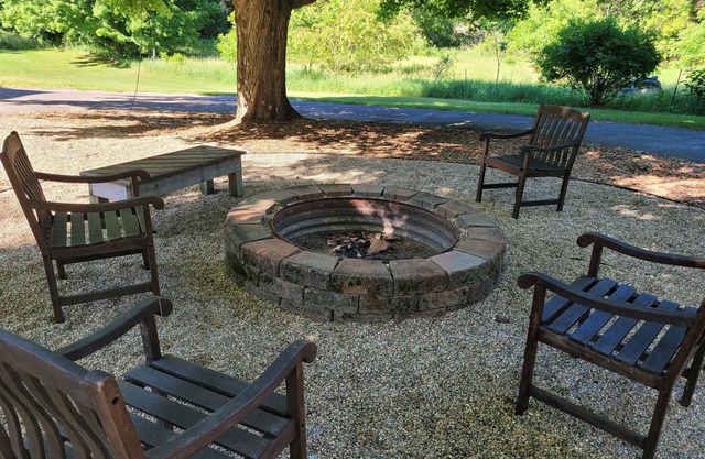 Nestled around 18 acres. Close to trails and a lake.