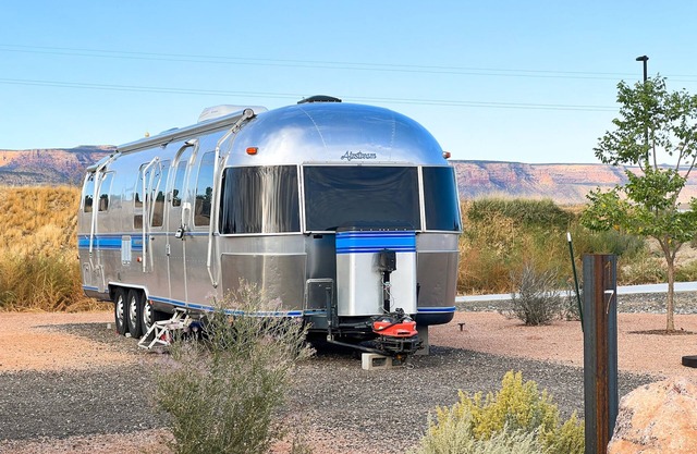 Newly updated Airstream with modern amenities on the bank of the Colorado River.
