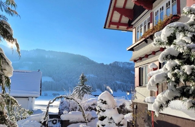 Our 'Home No. 1' with mountain view, paneled living area & cozy kitchen