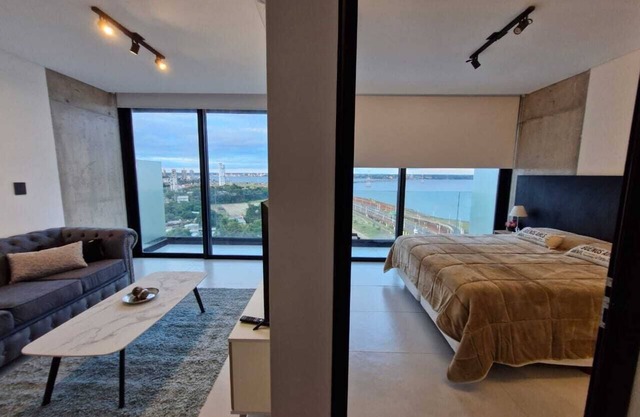 Panoramic view of the Paraná River and the charming Posadas + parking