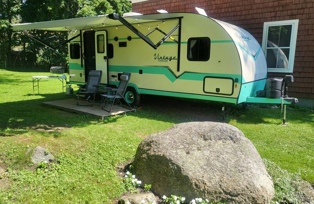 Retro-Style Modern Camper, 2 Hours to Acadia & Bar Harbor, Easy Pick-Up Off I-95