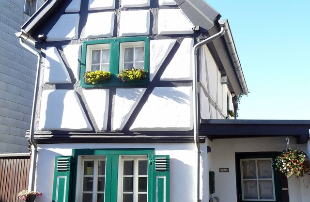 Romantic half-timbered house in the historic town center