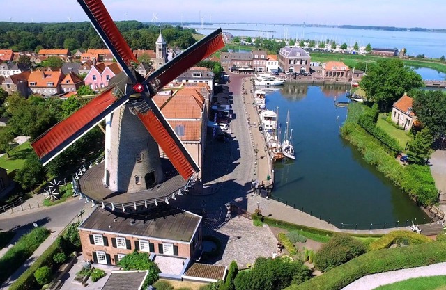 Royal windmill d'Orange Molen at the waterfront