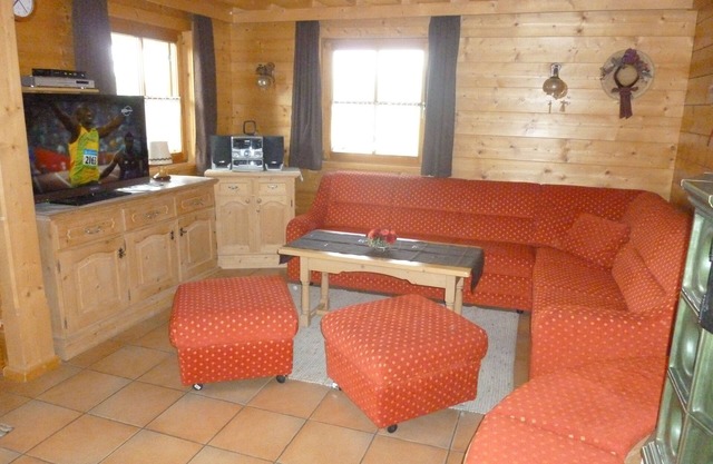 Rustic mountain hut with panoramic view and close to the slopes