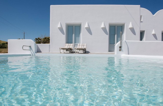 Sand Villa - sea front luxury villa by Monolithos beach.