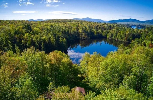 SCENIC ADIRONDACK LAKEFRONT LOG HOME, TWO SKI MOUNTAINS, SNOWMOBILE TRAILS