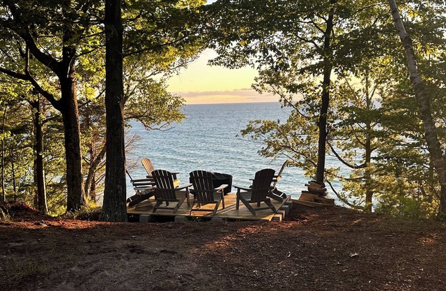 Secluded house with expansive views and private beach on Lake Michigan!