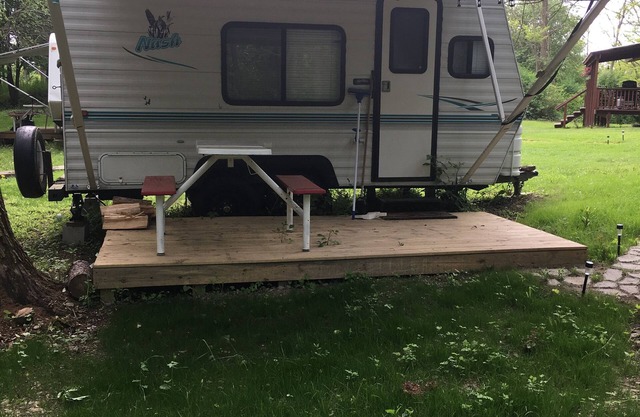 Small camper in the country