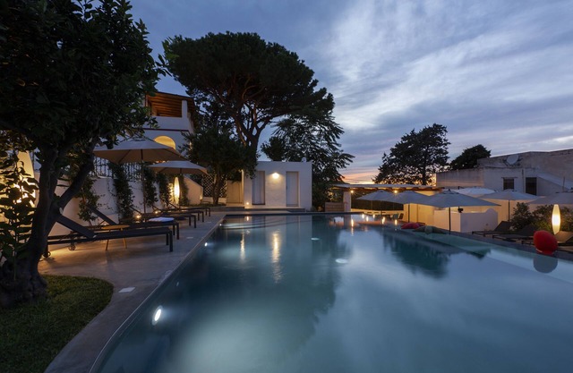 Spacious villa with terrace and pool. Sea views of Panarea and Stromboli.