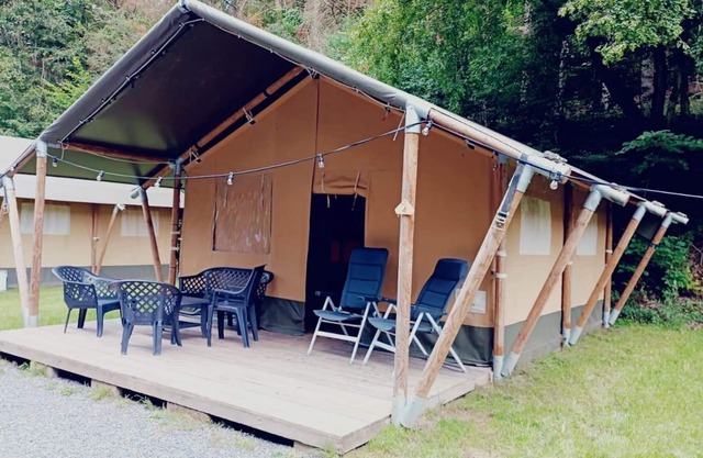 Spend the night in the middle of the Ardennes in your own Safari tent!