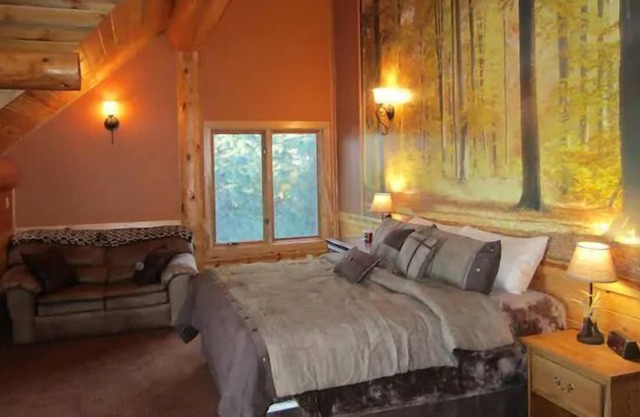 Striking 620 sq. ft. private suite on the upper floor of an amazing modern log home.