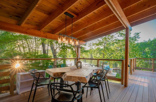 Stylish lake home with private beach, dock and firepit for swimming, kayaking, hiking