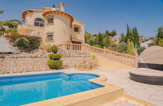 Sunlit Hillside Villa with Pool
