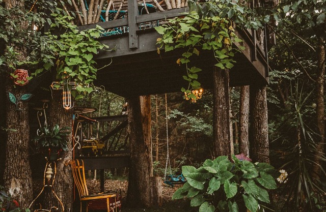 The Treehouse, with a deck for grilling and relaxation.