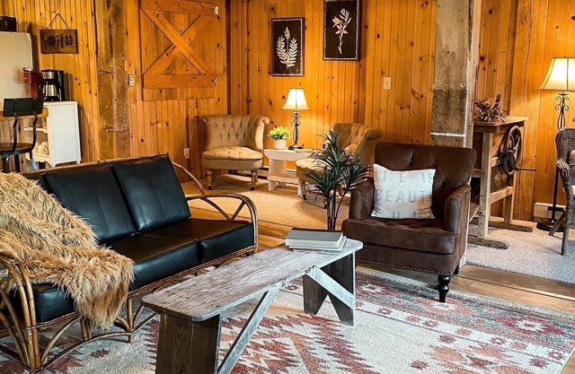 Tucked beneath our historic 1895 German bank barn, is the Bunkhouse!