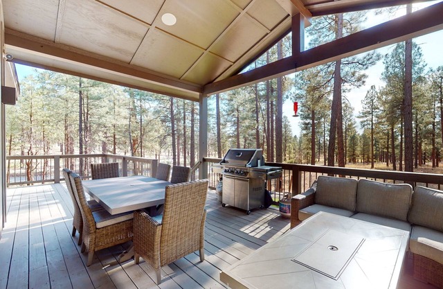 Updated luxury home with ensuite bedrooms, fireplace, & large deck w/firepit