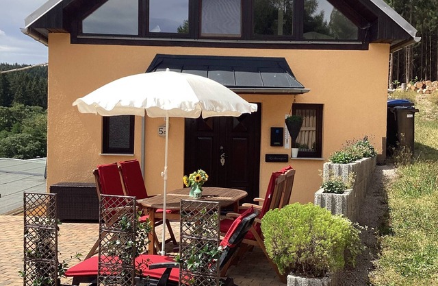 Vacation home Wernesgrün in the Vogtland on the edge of the forest, modern furnishings with sauna