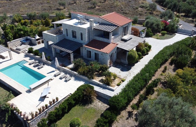 Villa Athene-modern natural stone villa with sea views, close to the beach