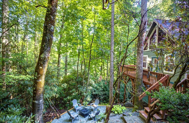 Visit #mytreetophideaway located in Banner Elk, NC, nestled high in the trees.