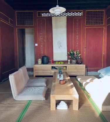 Zen mountain residence half hidden in the mountains