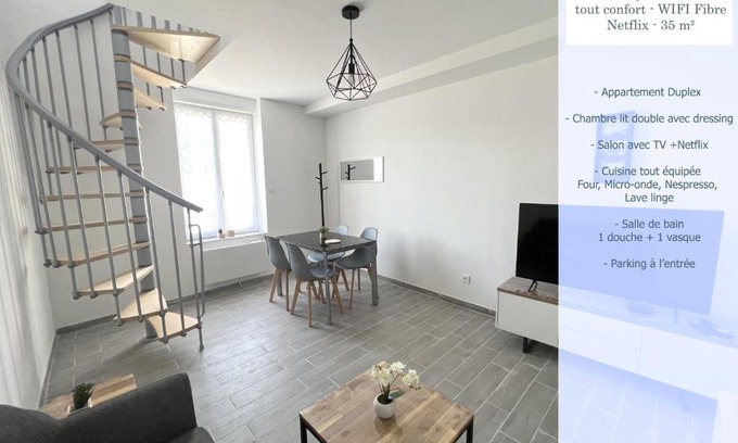 Gond-Pontouvre Apartment | 180B - Duplex T2 Tout Confort - Wifi Netflix