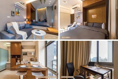 Xinyi Apartment | 1B1b Cinema, Kitchen, Bathtub, Desk, 1.5min to MRT 1房1衛 家庭戲院、廚房、浴缸、書桌，1.5分到市府捷運