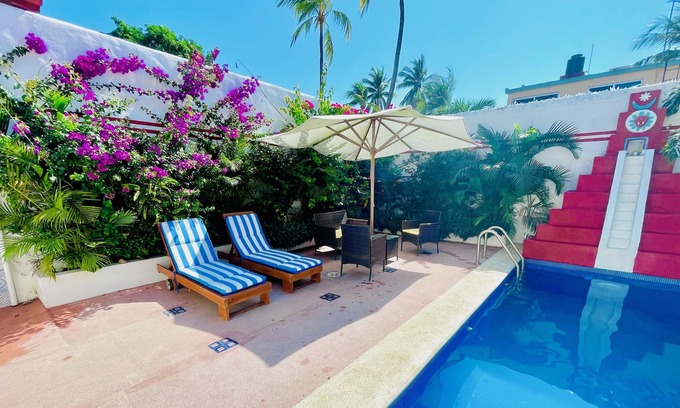Barra de Navidad House | 2 bed, 2 bath house w/private pool, pyramid waterfall, short walk to beach.