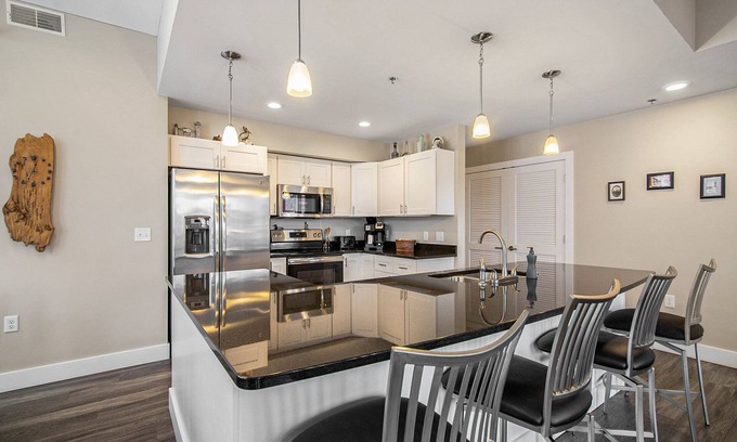 Manistee Condo | 2 bedroom Downtown Condo on the Channel