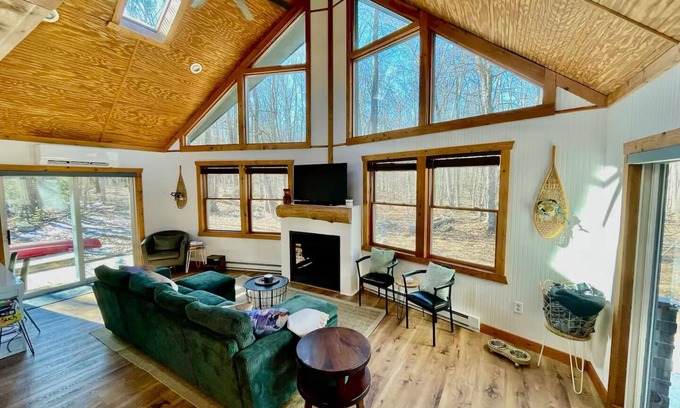 Locust Lake Village Ski Chalet | 2 Full Baths, Fireplace, Steps to Lake, In Woods