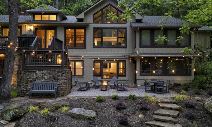 Hendersonville House | 21-acre multi-home escape with hot tub, hiking trails & waterfalls