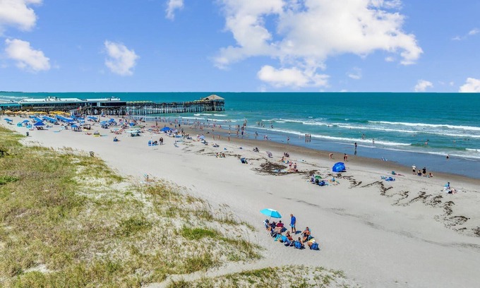 Avon By The Sea Condo | 2BR Beachfront Condo with Pool BBQ & Steps To Pier!