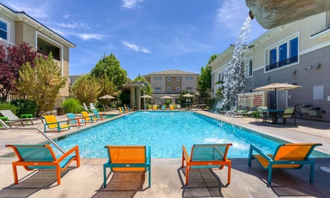 Reno/Tahoe Airport Apartment | 2BR Getaway Pool, Gym, Basketball Court & Theater