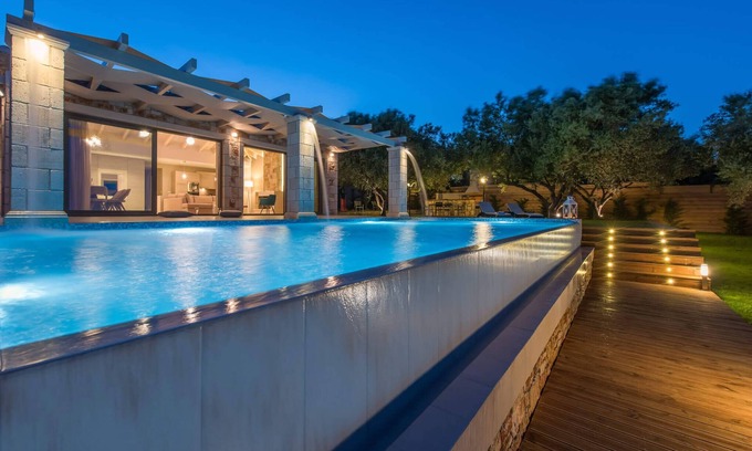 Limni Keri Villa | 300m to Beach/Private Pool/Outdoor Hot Tub & Playground/Panoramic Views