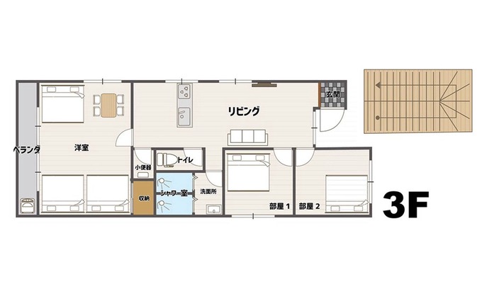Maejima Apartment | 301 With kitchen Freely charter 3LDK 7 adult/Naha Okinawa