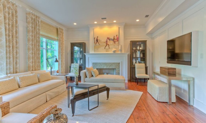 Saint Simons Island House | 4 Level Luxury Cottage on East Beach, Private Pool, Roofdeck, Game Room, Bikes